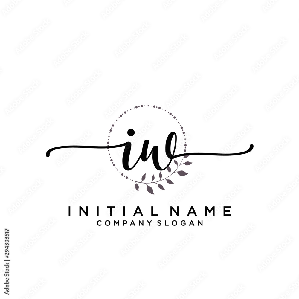 IW Beauty vector initial logo, handwriting logo. IW Beauty vector initial logo, handwriting logo.