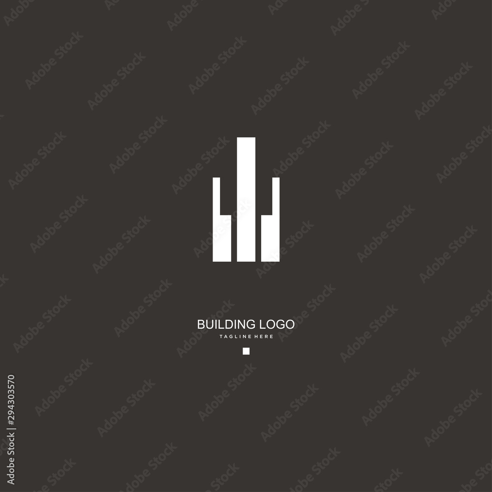 Line buildings logo template. Abstract real estate vector design.