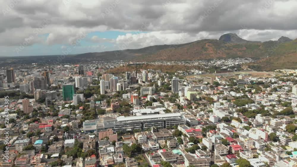 Port Louis houses during the day in 4K
