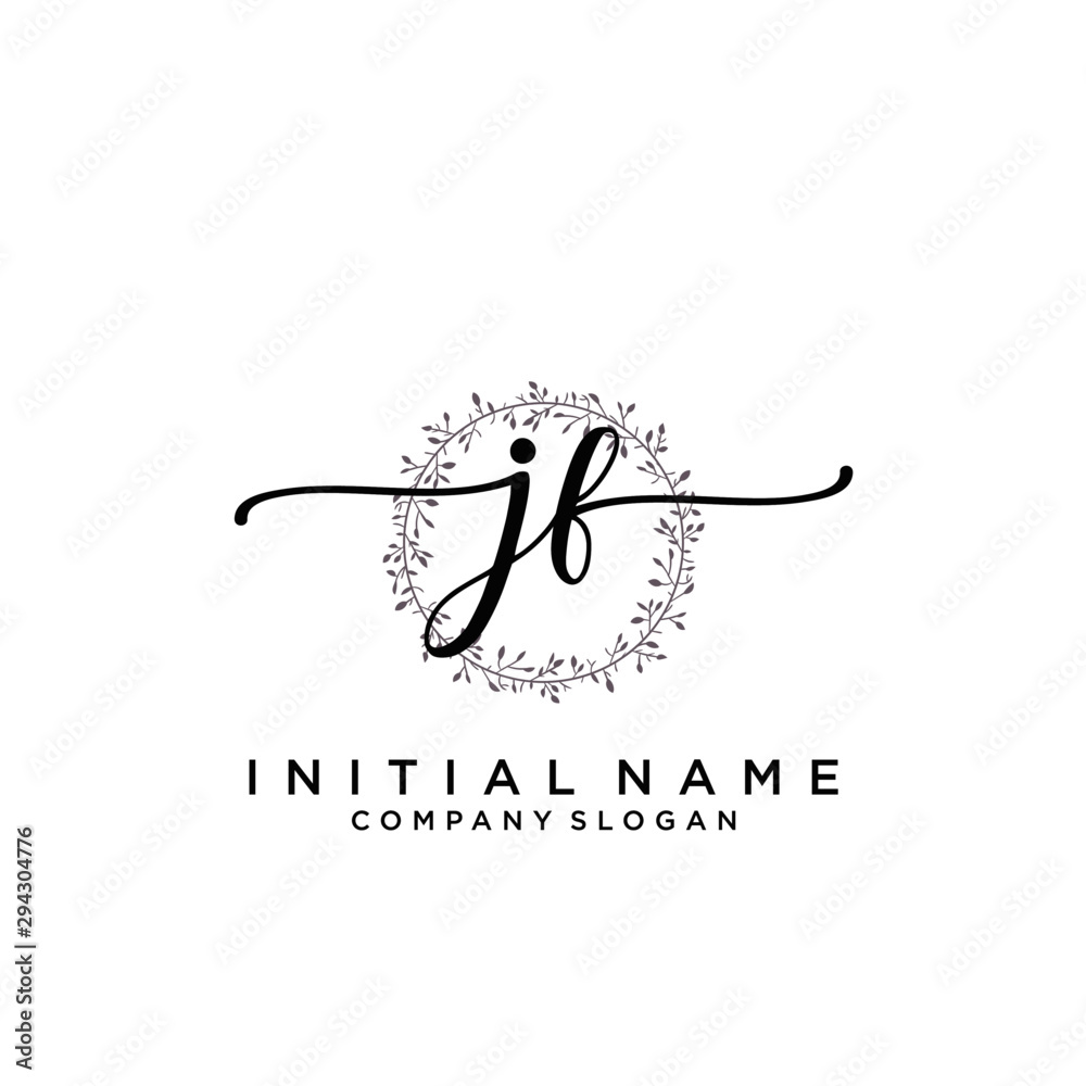JF Beauty vector initial logo, handwriting logo. JF Beauty vector initial logo, handwriting logo.