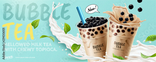 Bubble tea banner ads photo