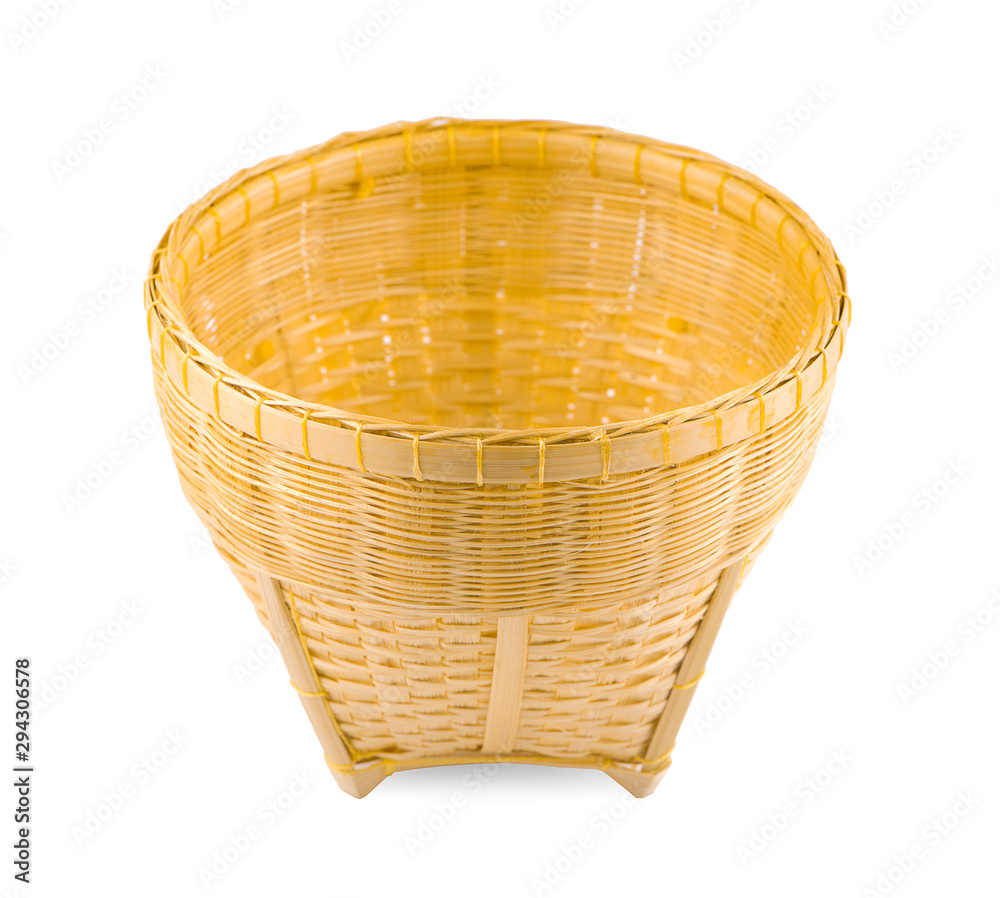 Fototapeta premium basket made from bamboo on a white background