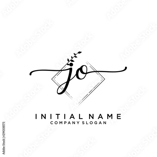 JO Beauty vector initial logo, handwriting logo.