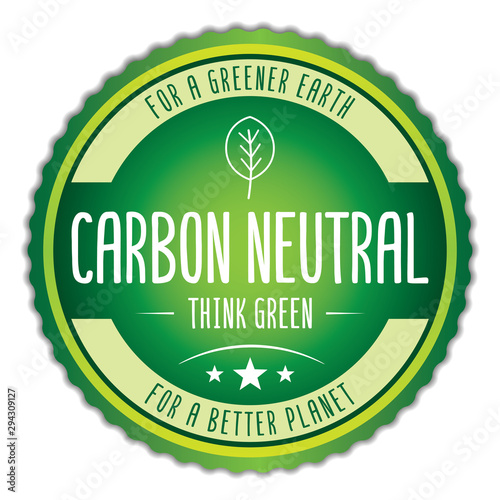 Carbon Neutral. Vector Green Label.