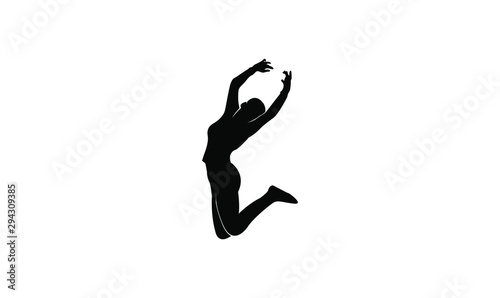 young people jump fun logo icon design vector