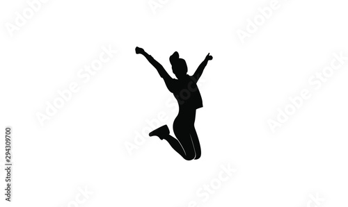 young people jump fun logo icon design vector