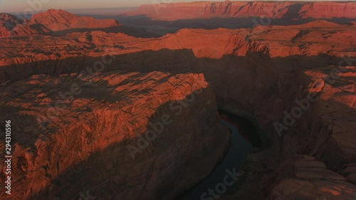 Aerial view of Grand Canyon at sunrise