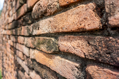 Old weathered brick wall texture background