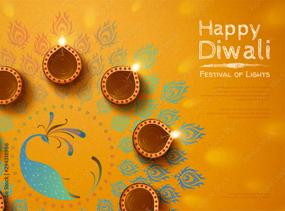 Top view of diwali design