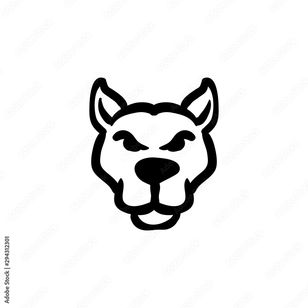 Simple portrait dog face logo design concept Simple portrait dog face logo design concept