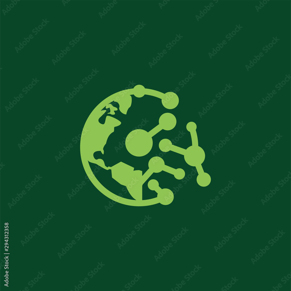 Science technology world icon design Science technology world icon design
