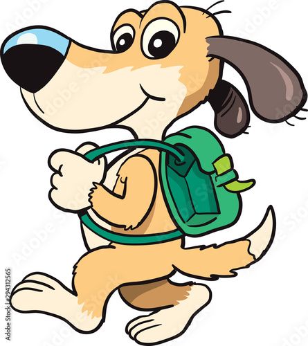  A dog wearing a backpack 