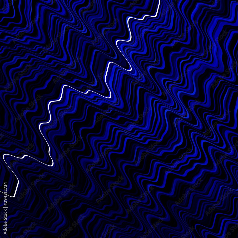 Dark BLUE vector pattern with lines. Brand new colorful illustration with bent lines. Template for your UI design.