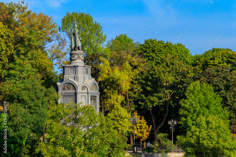Saint Vladimir Monument, dedicated to the Great Prince of Kiev Vladimir the Great (built in 1853) in Kiev, Ukraine