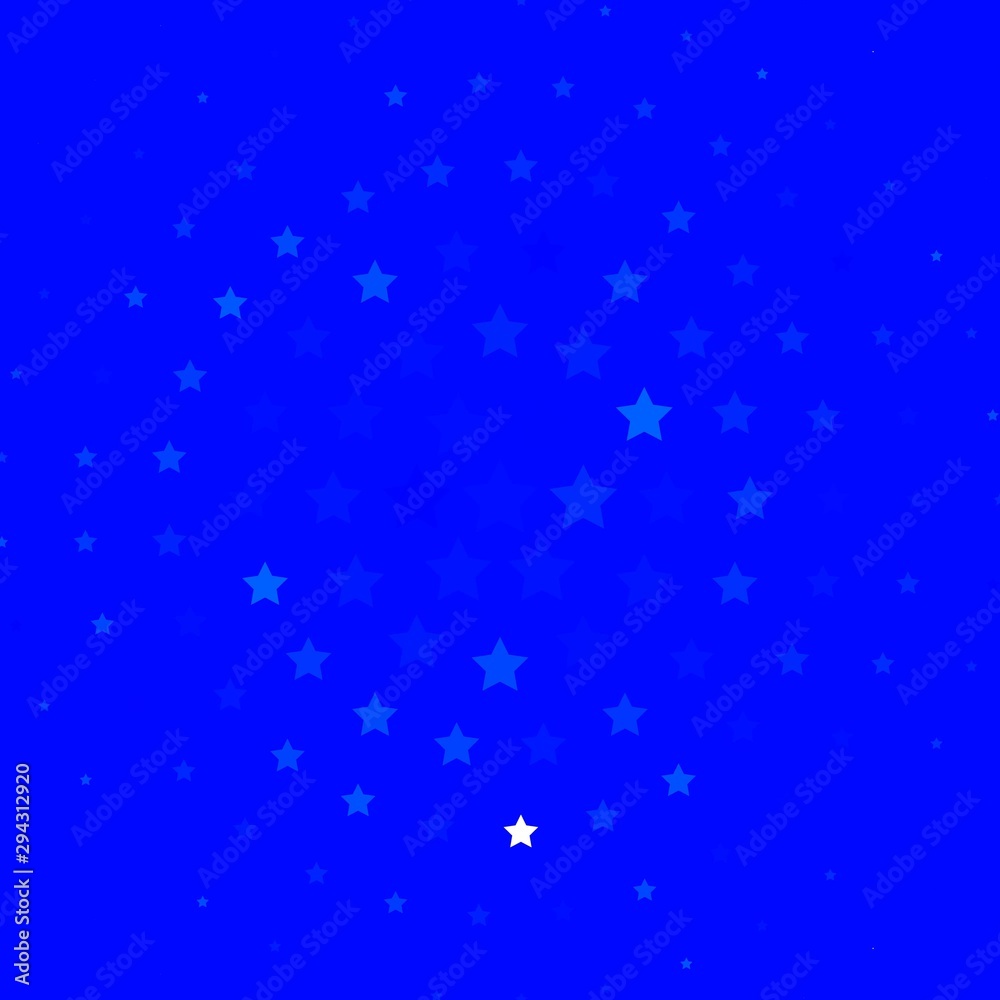 Light BLUE vector template with neon stars. Modern geometric abstract illustration with stars. Pattern for websites, landing pages.