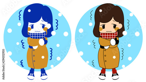 cold pregnant woman