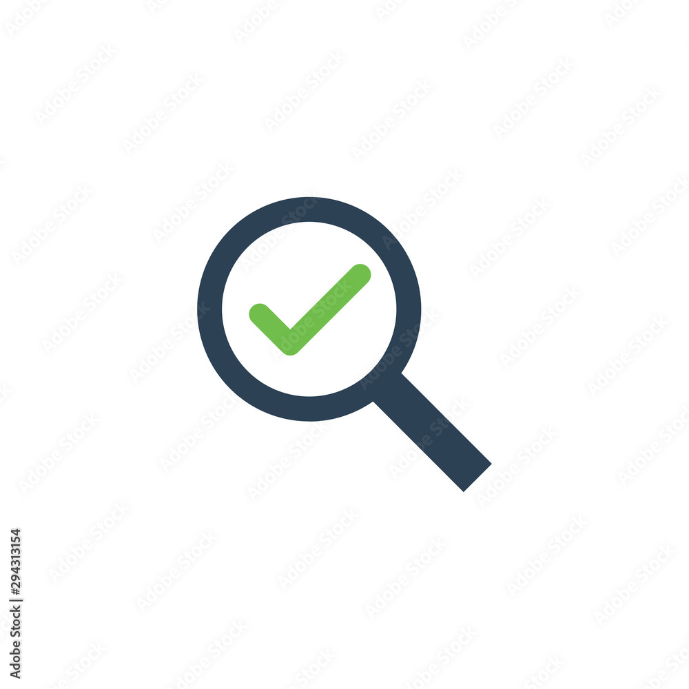 magnifying glass icon. Done Search icon. Stock vector illustration on white background. magnifying glass icon. Done Search icon. Stock vector illustration on white background.