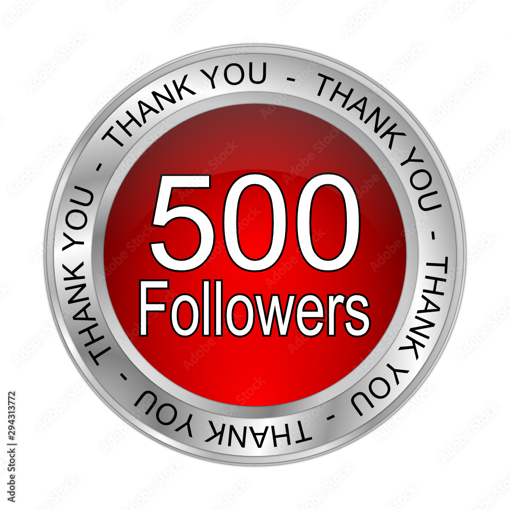500 Followers Thank you - 3D illustration 500 Followers Thank you - 3D illustration