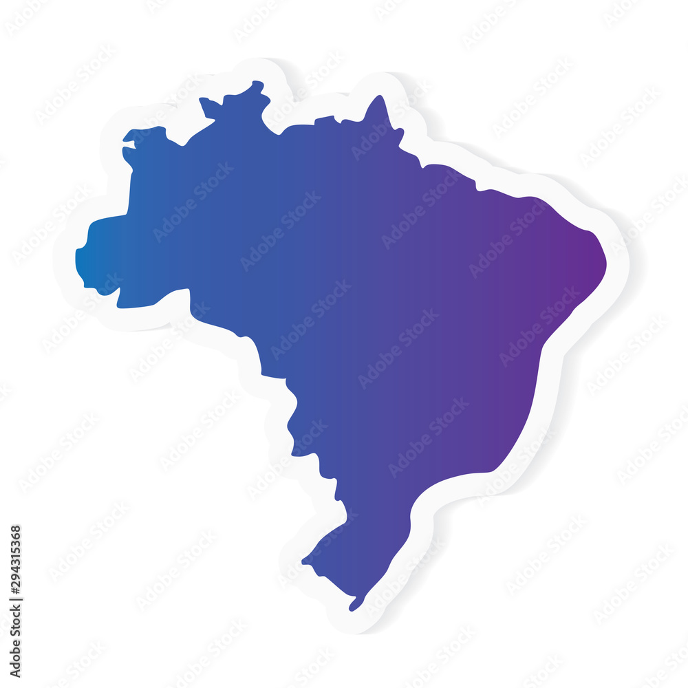 gradient Brazil map- vector illustration
