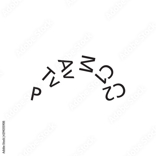 camera shooting modes letters in circle. Vector illustration isolated on white