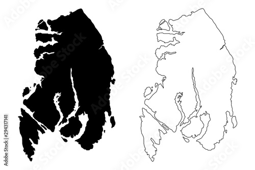 Ketchikan Gateway Borough, Alaska (Boroughs and census areas in Alaska, United States of America,USA, U.S., US) map vector illustration, scribble sketch Ketchikan Gateway map