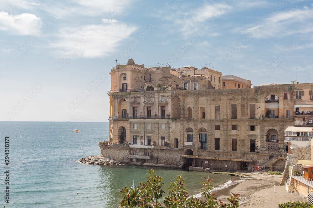 View of the historic building, Donna Anna building in Naples, Campania, Italy