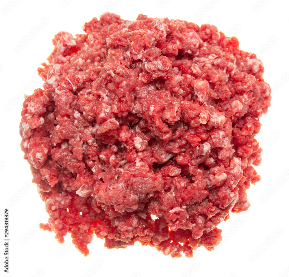 fresh minced meat on a white background fresh minced meat on a white background