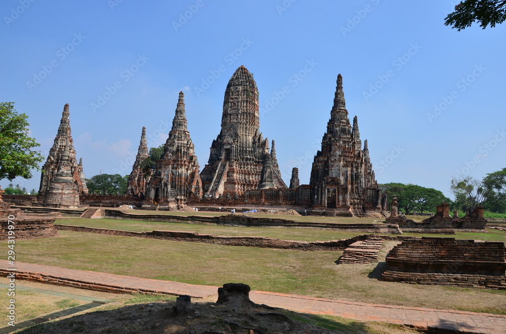 The temple in Ayutthaya in Thailand The temple in Ayutthaya in Thailand