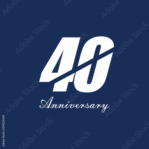 40 Year Anniversary Vector Template Design Illustration