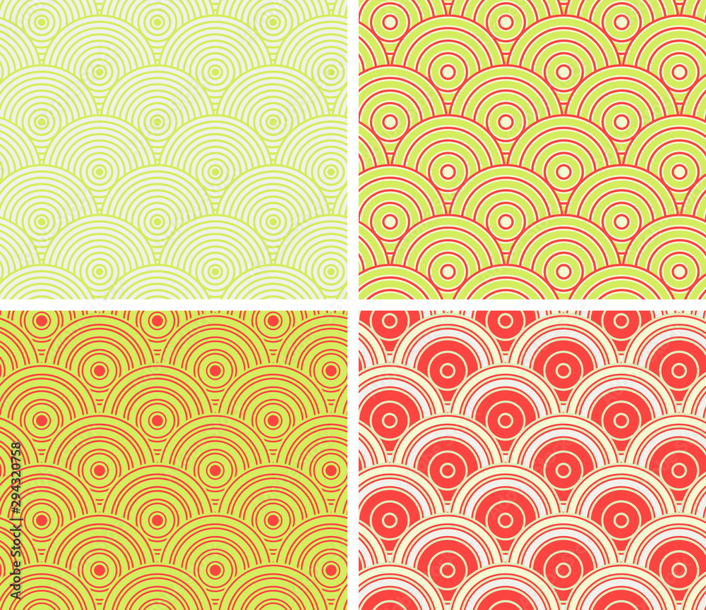asian waves set green red asian waves set green red