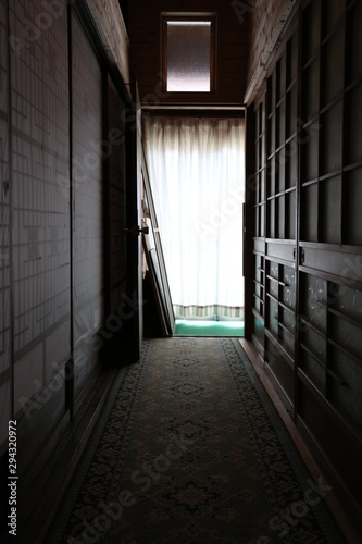 corridor in an abandoned building