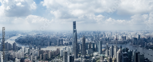 aerial view of shanghai cityscape
