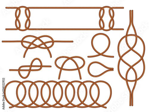 Set of nautical knots.