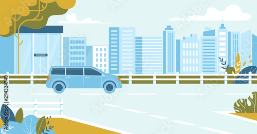 City Traffic, Car Driving on Urban Cityscape.