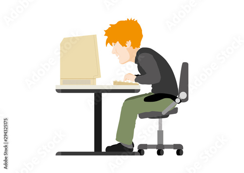Grafiker arbeitet Computer Arbeistplatz