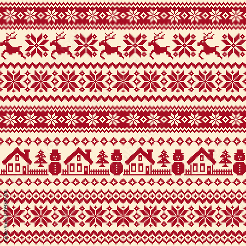 Seamless pattern of splendid North Nordic style