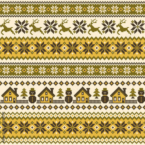 Seamless pattern of splendid North Nordic style