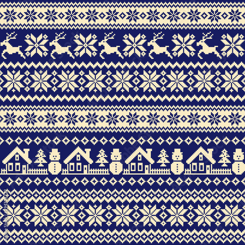 Seamless pattern of splendid North Nordic style
