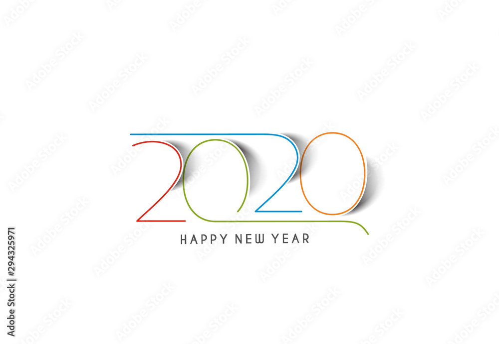 Happy New Year 2020 Text Typography Design Patter, Vector illustration. Happy New Year 2020 Text Typography Design Patter, Vector illustration.