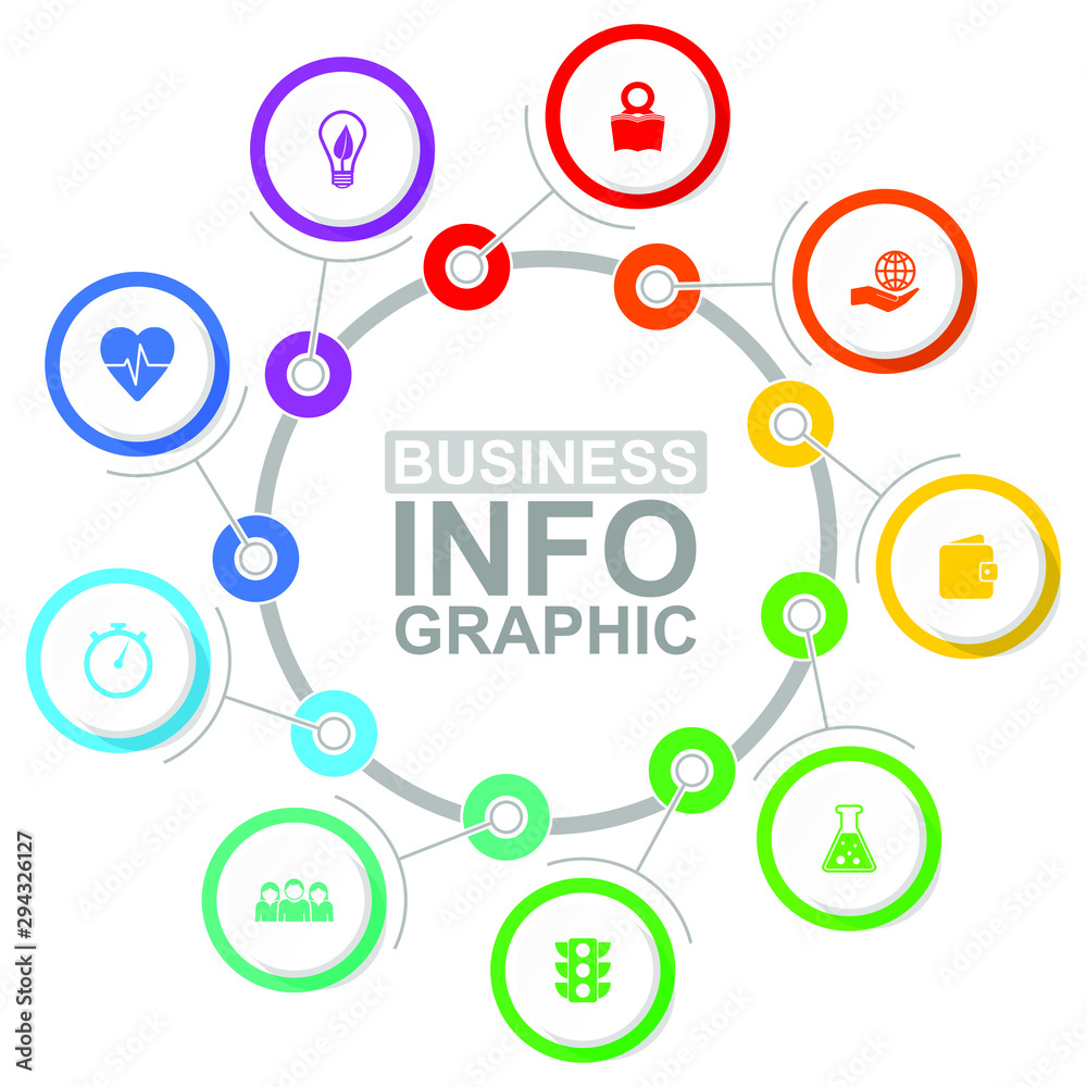 Infographic circural vector template for presentation, chart, diagram, graph, business, health care and technology concept with 9 options Infographic circural vector template for presentation, chart, diagram, graph, business, health care and technology concept with 9 options