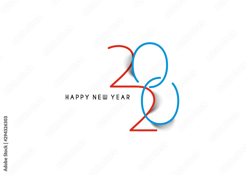 Happy New Year 2020 Text Typography Design Patter, Vector illustration. Happy New Year 2020 Text Typography Design Patter, Vector illustration.
