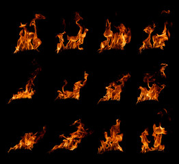 fire flames in black background