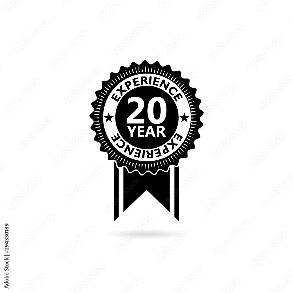 20 years experience web icon illustration isolated on white background 20 years experience web icon illustration isolated on white background