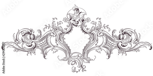 Luxury vector frame with border in rococo style