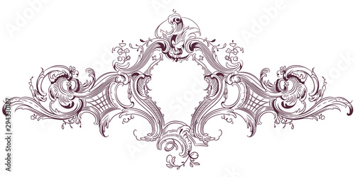 Luxury vector frame with border in rococo style