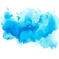 brush  blue watercolor background.