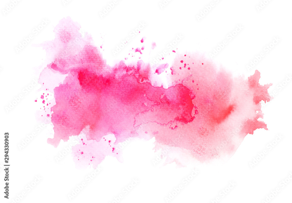 splash shades pink watercolor on paper.