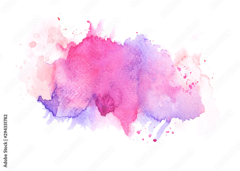 splash brush pink on paper watercolor background.