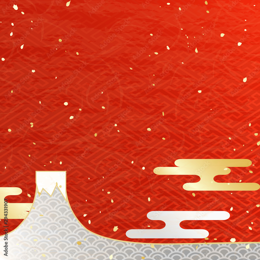 富士山和柄背景stock Vector Adobe Stock