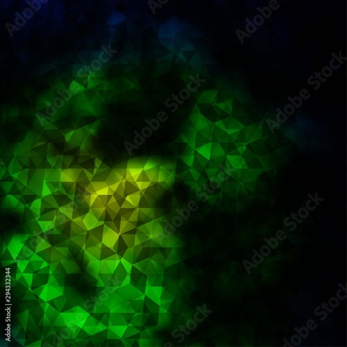 Dark Blue, Green vector background with polygonal style.